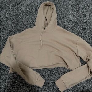 Women's Tan Cropped Hoodie